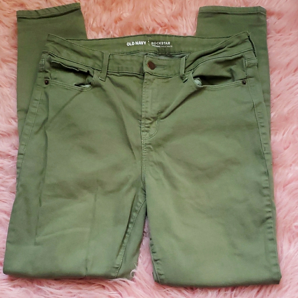 Olive Green High Rise Skinny Jeans